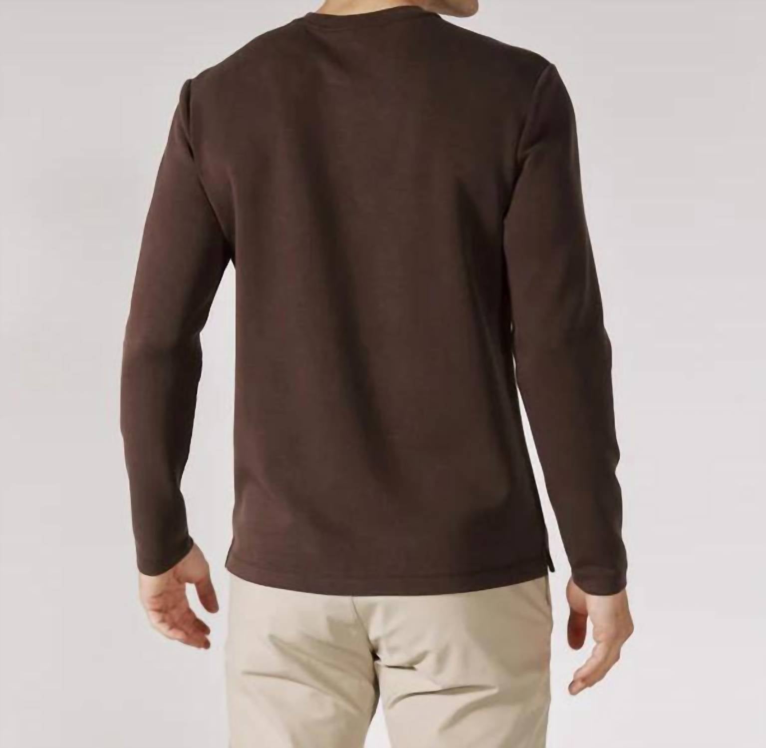 7Diamonds Men's Rev Long Sleeve Tee in bordeaux - men's long sleeve top - detail view