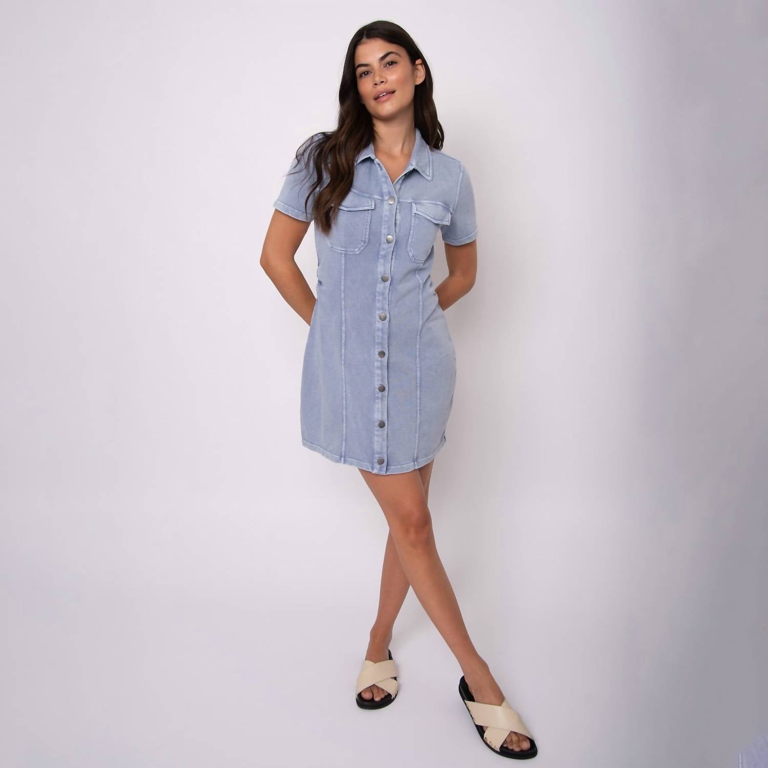 Rd Style - Denim Knit French Terry Dress