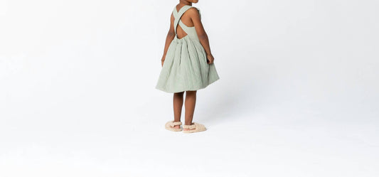 Omamimini - Quilted Poplin Pinafore Dress