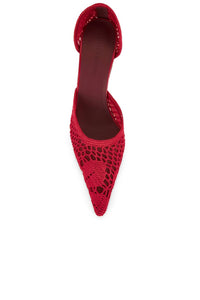 Magda Butrym Women's Crochet Pump Heels in red - women's heels - view 4