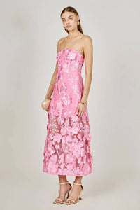 Endless Rose - Strapless Floral Embroidered Maxi Dress