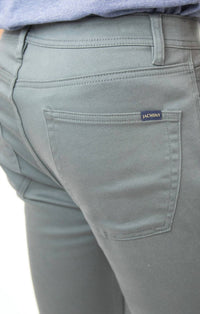 JACHS NEW YORK Straight Fit 5 Pocket Summer Commuter Pants in grey - men's pants - view 5