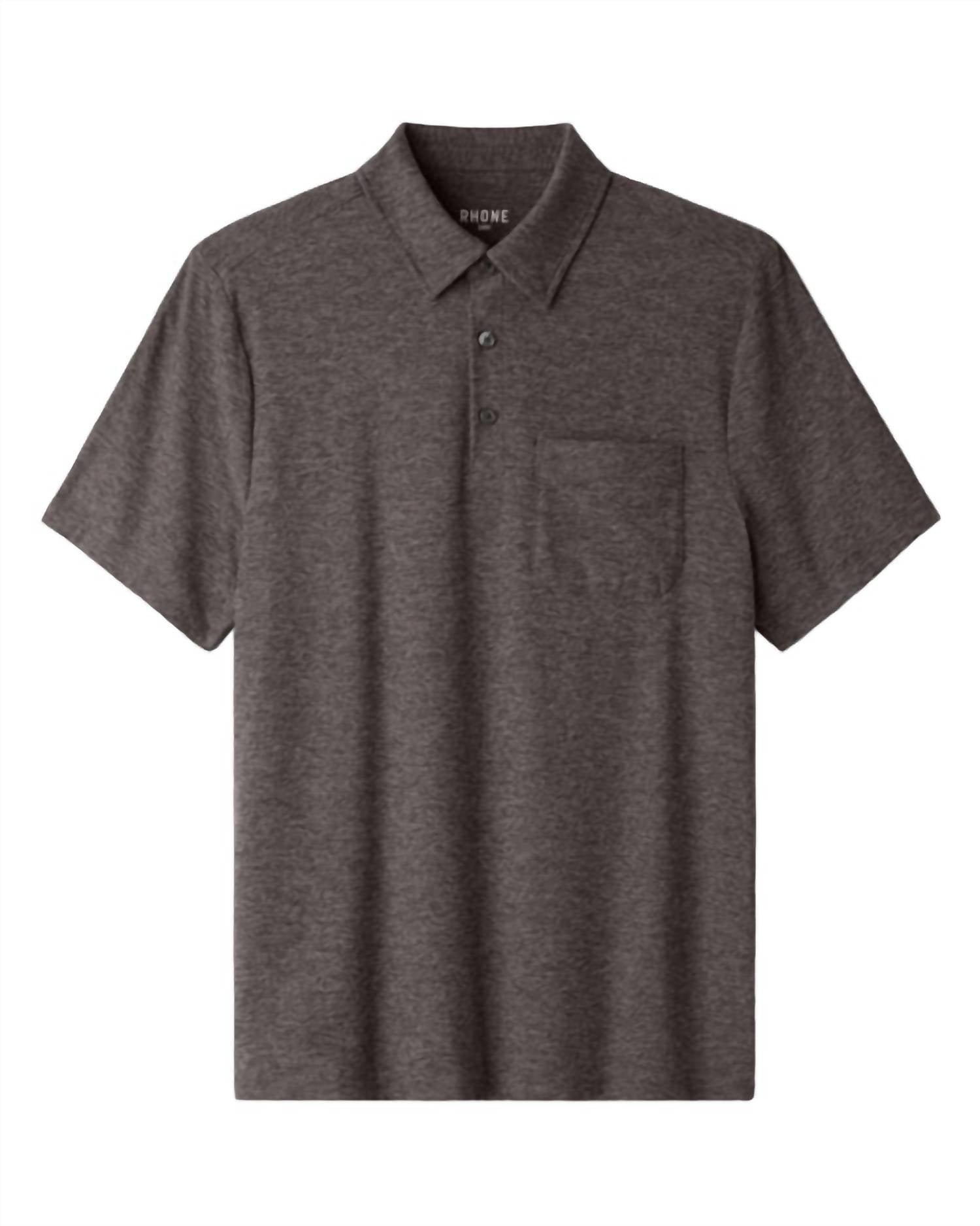 RHONE Wfh Short Sleeve Polo in grey - men's shirt - alternate view
