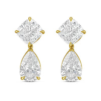 Diana M Jewels - Women's Cushion & Pear Lab-grown Diamond Stud Earrings (8.00 Tcw) - Elegant Plus