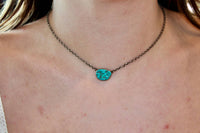 Love Token - Women's Single Choker Turquoise Necklace