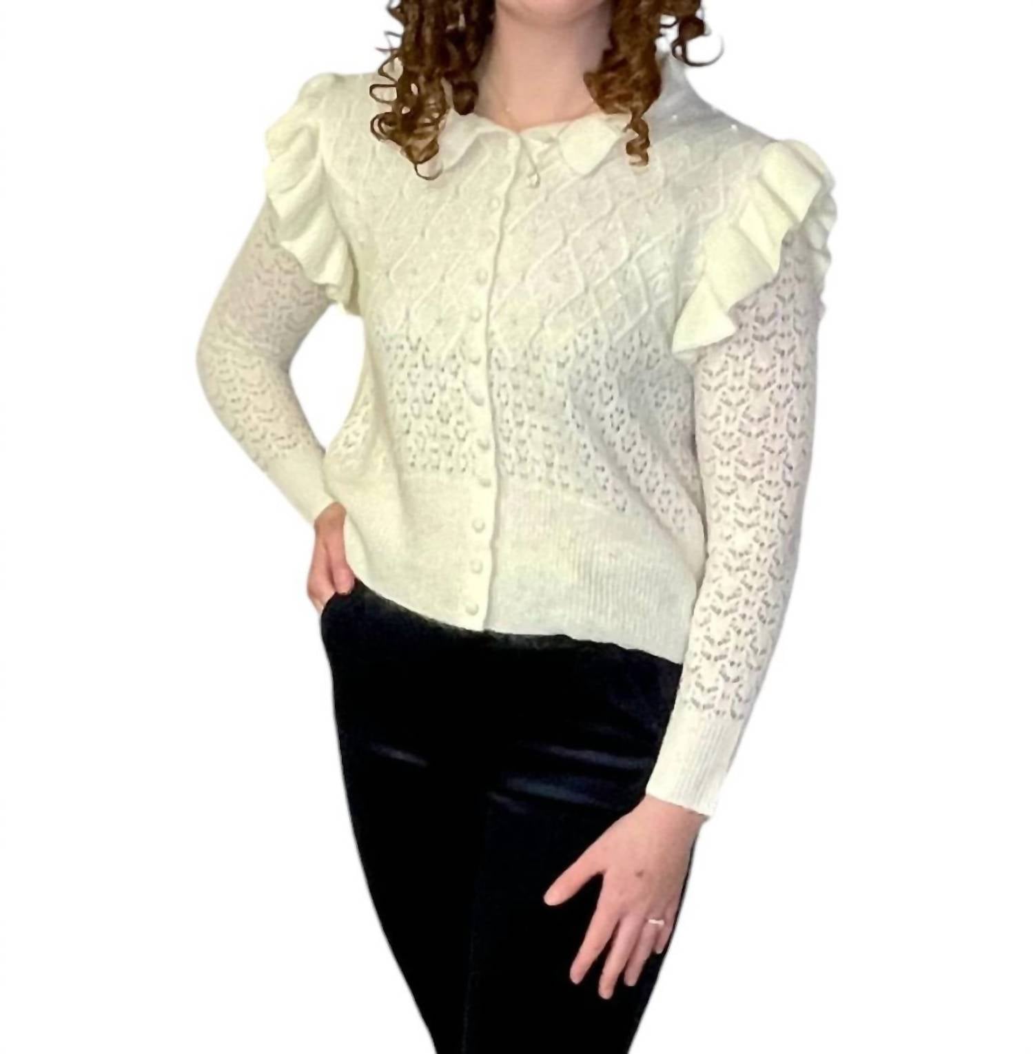 Mikarose - Crochet Pearl Cardigan