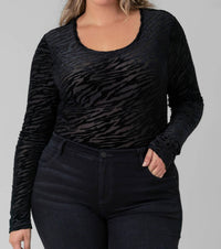 Good American - Zebra Burnout Bodysuit