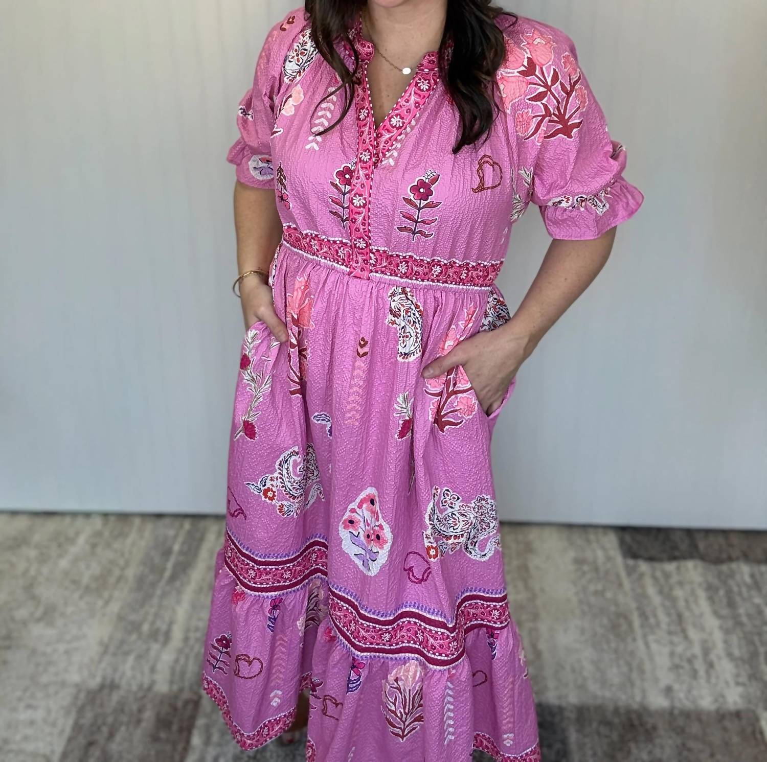 Umgee - Floral Collage Midi Dress