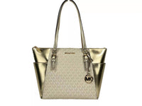 Michael Kors - Women's Charlotte Leather Top Zip Tote Bag Purse Large