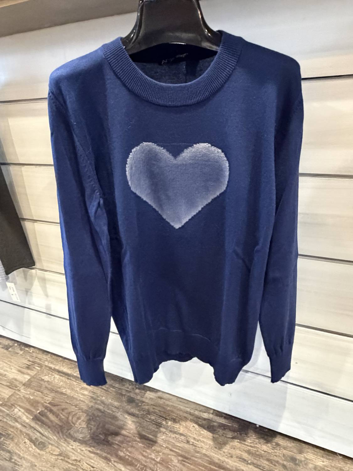 ANGEL Women's Heart Sweater in navy - women's sweater