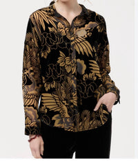 Johnny Was The Audrey Shirt in black gold - women's blouse