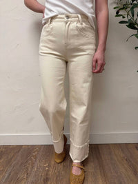 Vervet By Flying Monkey - High Rise Cuffed Wide Leg Denim Pants