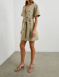 Rails Natalie Sleek Tie-belt Dress in beige - women's dress - detail view
