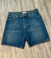 Miu Miu - Pre-Loved Women's Denim Fly And Logo On Right Back Pocket Shorts
