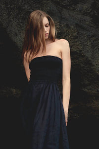 Nary - Shirred Linen Tube Midi Dress