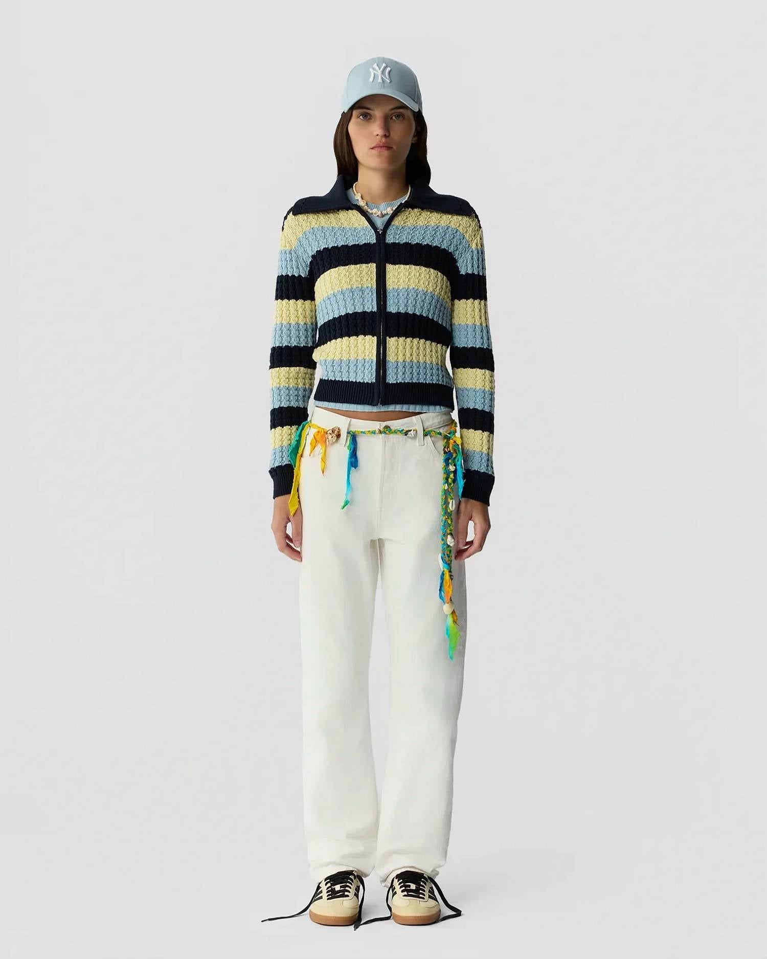 Guest In Residence - Kirby Striped Cable-knit Jacket