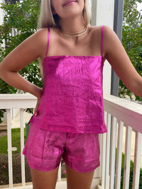 Lanhtropy - Metallic Linen Top