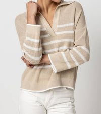 Lilla P - Stripe Polo Sweater