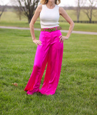 Flying Tomato - Classy Slacks Wide Leg Pants