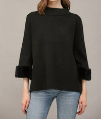 Fate - Annie Fur Sleeve Detail Sweater Top