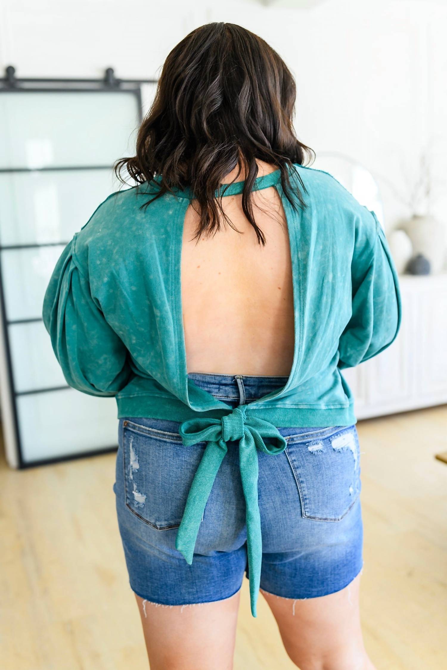 Sew In Love - Tied Up In Cuteness Mineral Wash Sweater
