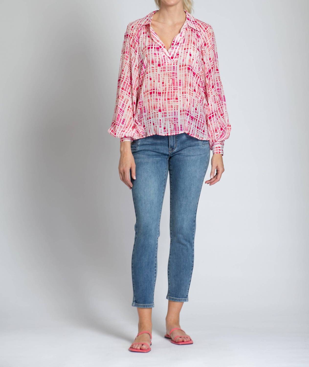 Apny - Half-placket Pullover Blouse