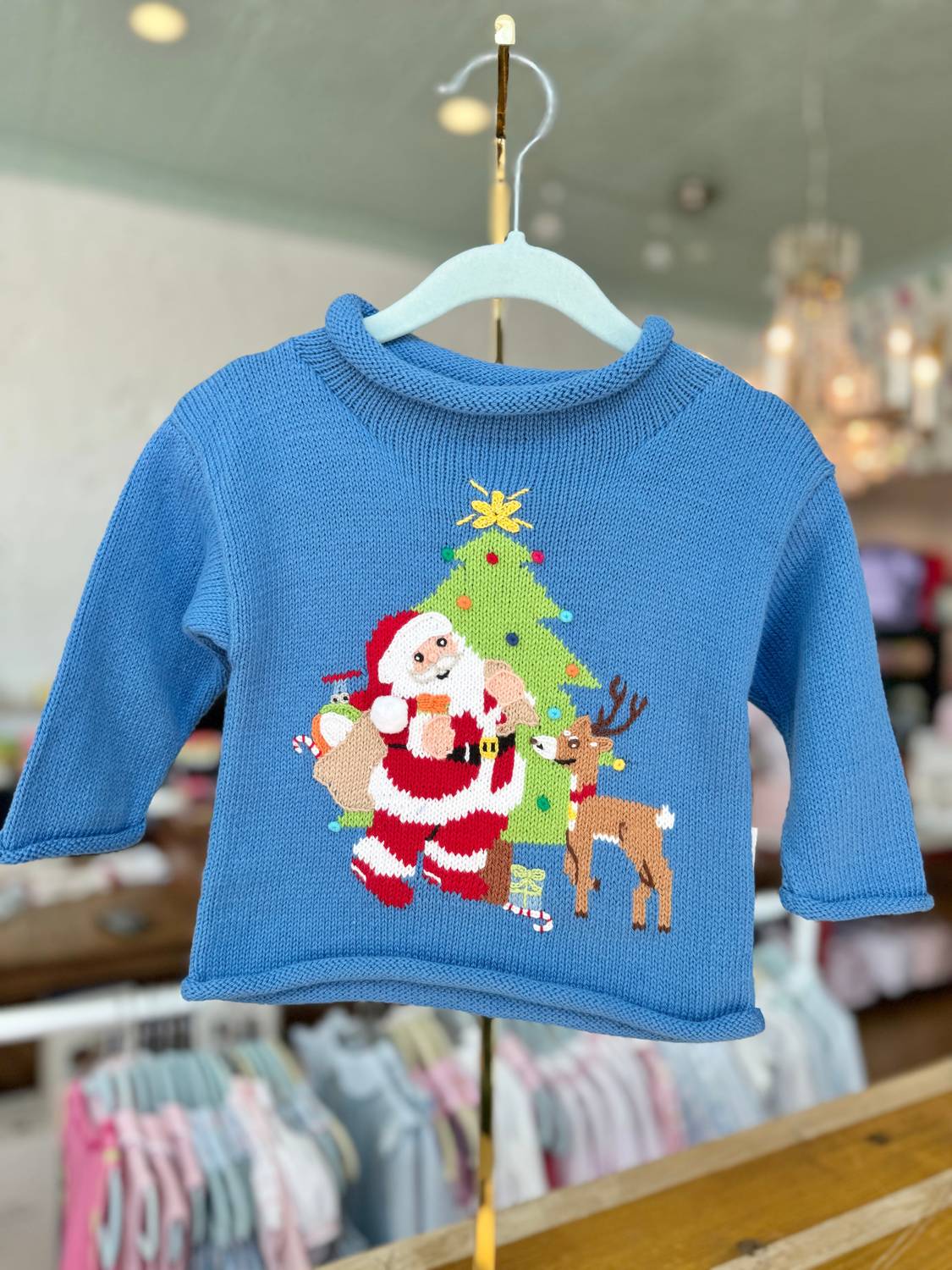 Claver by Acvisa Boys Roll Neck Sweater in christmas scene - kids' sweater