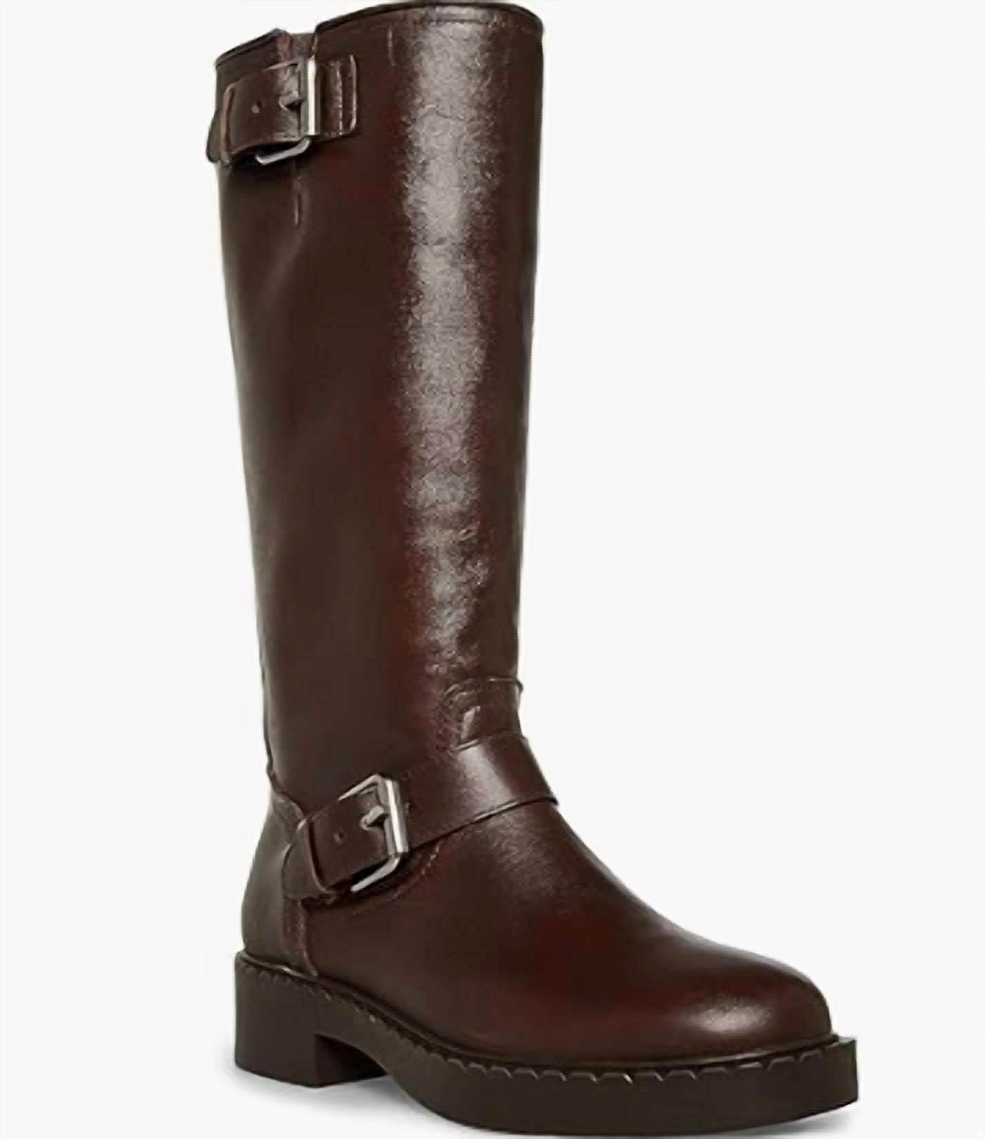 STEVE MADDEN Women's Erma Knee High Flat Boots in brown - women's shoe