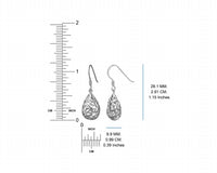 Gold & Honey - Women's Sterling Silver Pear Shape Filigree Drop Earrings And Pendant Necklace Set