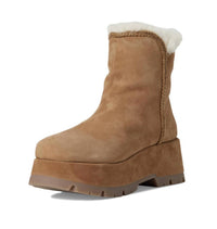 STEVE MADDEN Women's Tailor Boot in chestnut suede - women's shoe - detail view