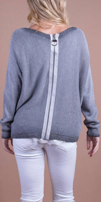 Gigi Moda - Argento Long Sleeve Sweater