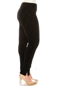 Zac & Rachel - Printed Velvet Ankle Pull-on Pants