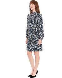 London Times - Wrap Skirt Bishop Sleeve Dress