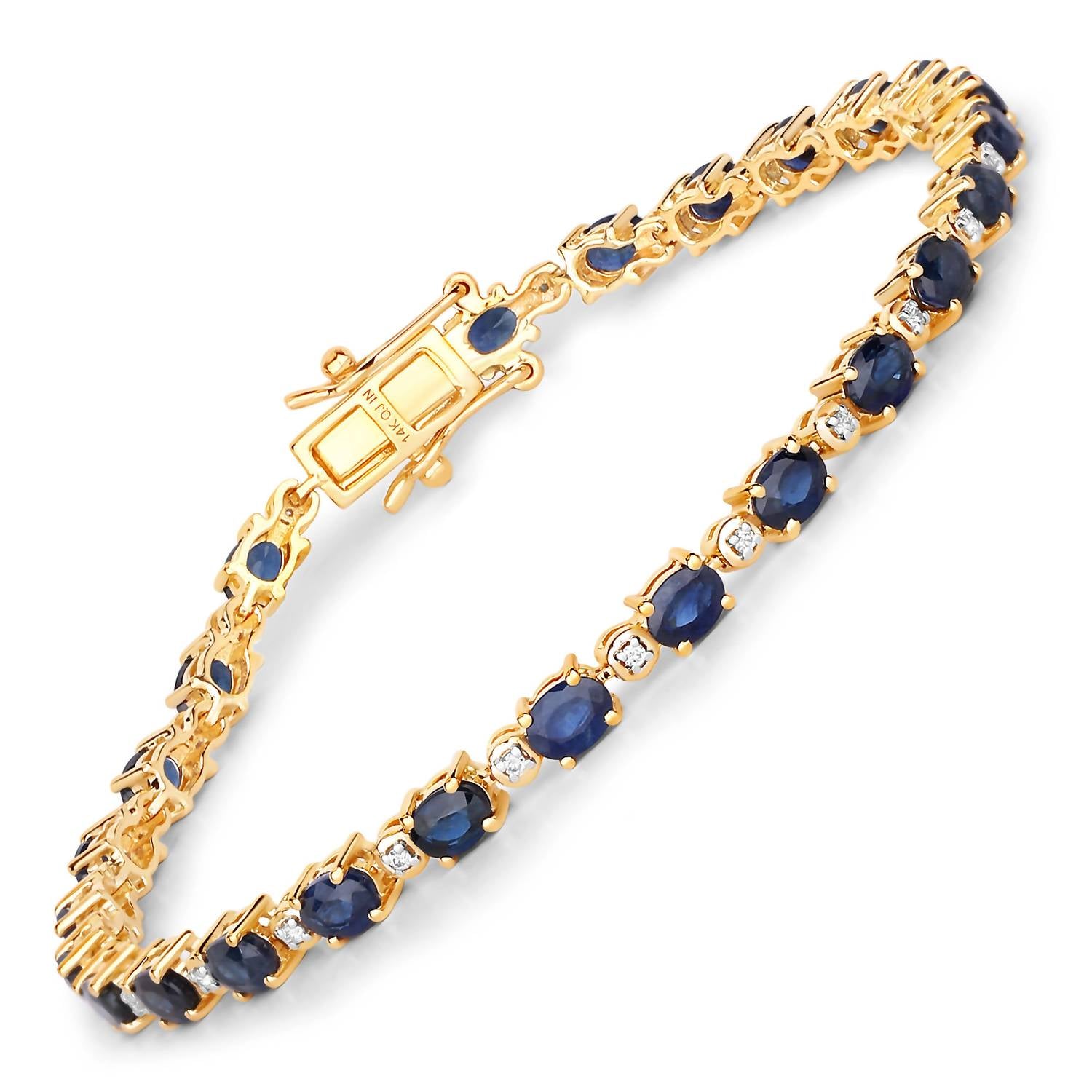 Diana M Jewels - Women's Oval Natural Sapphire Bracelet (5.58 Ct) - Elegant