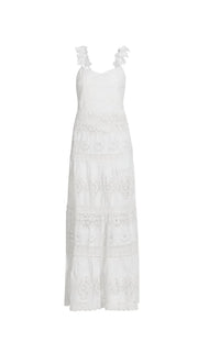 Alora Embroidered Sweetheart Neckline Midi Dress