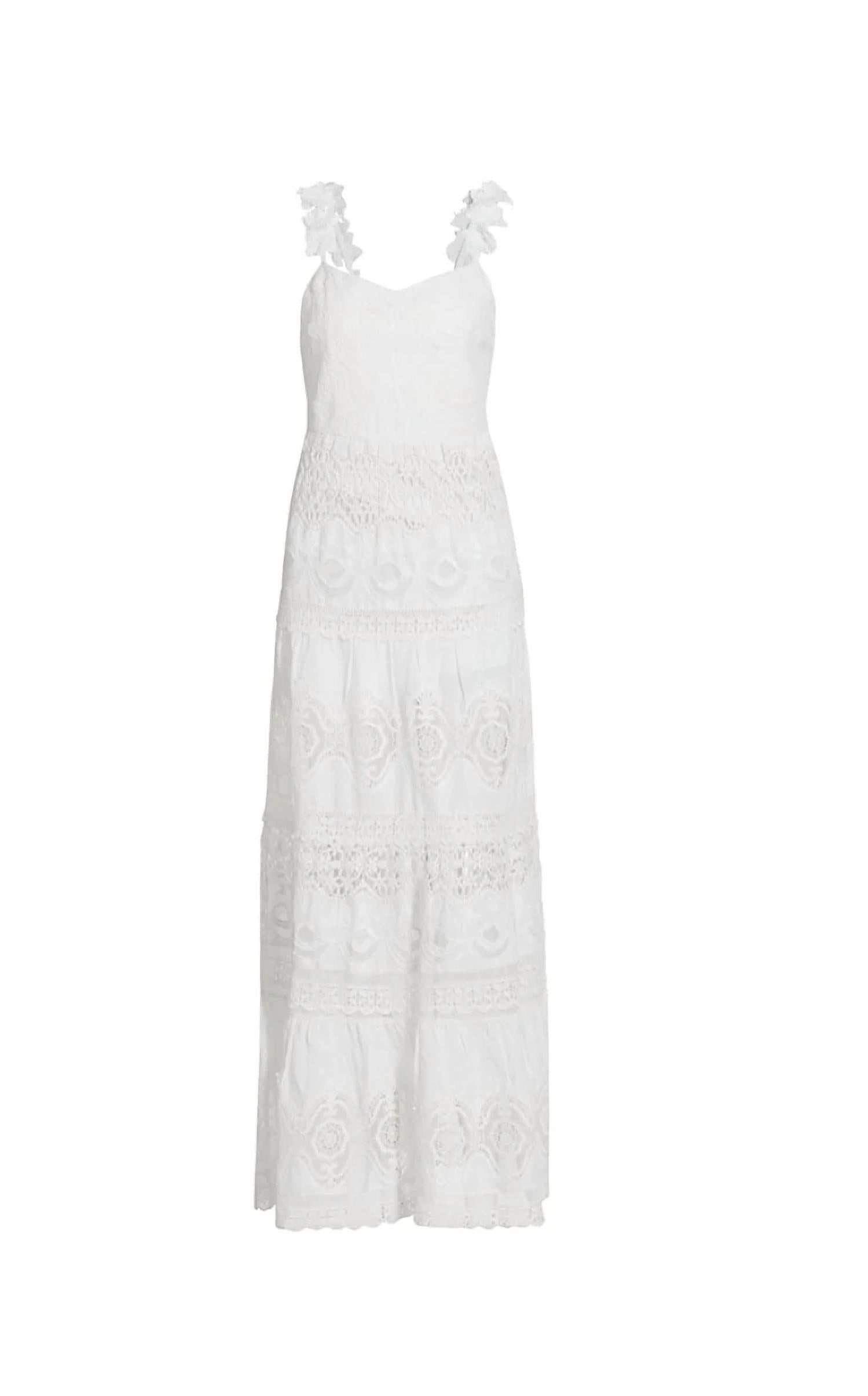 Alora Embroidered Sweetheart Neckline Midi Dress