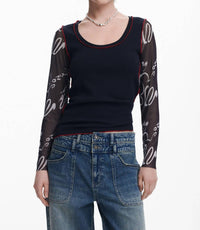 Desigual - Squiggle Long Sleeve Tee