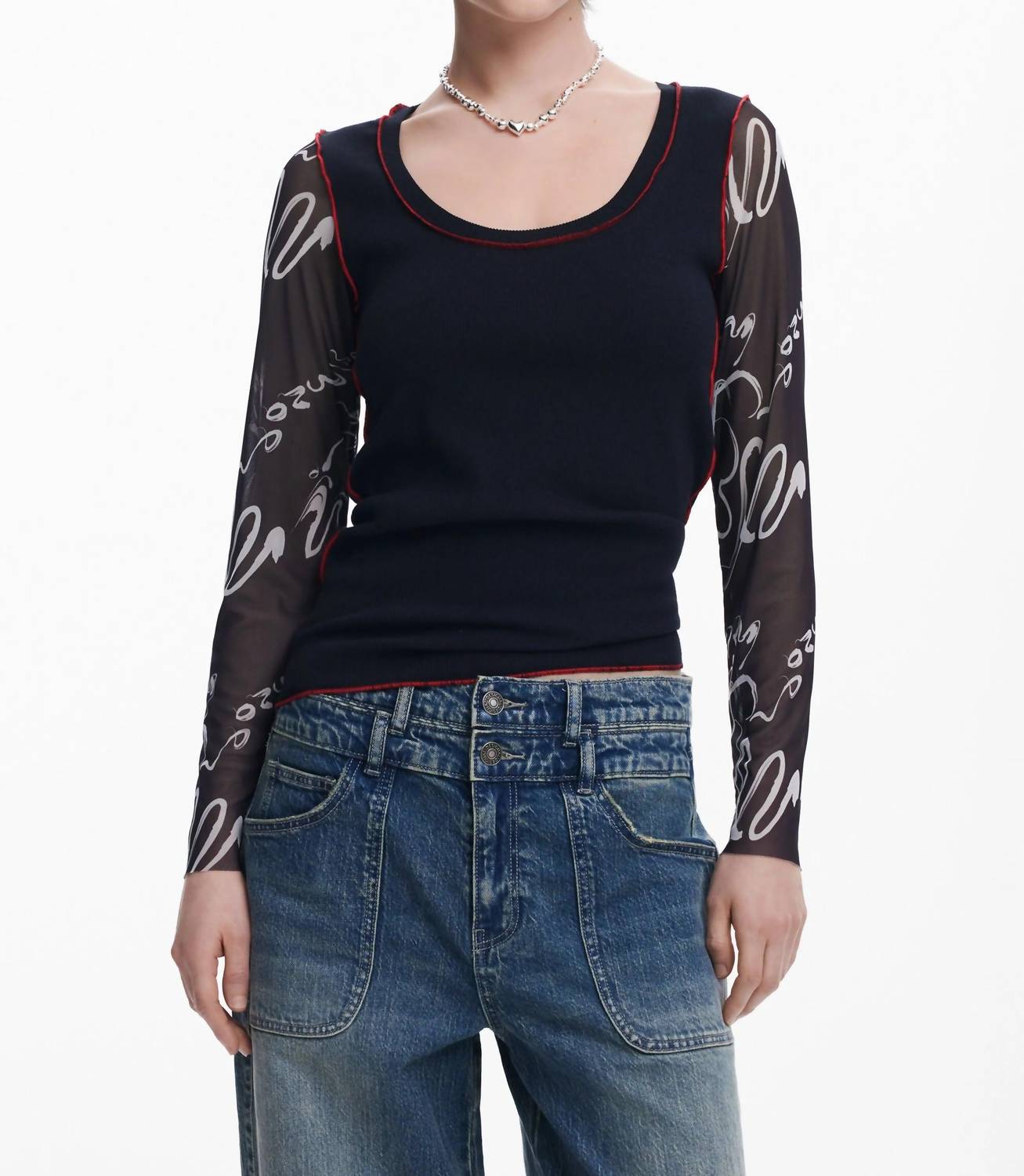 Desigual - Squiggle Long Sleeve Tee