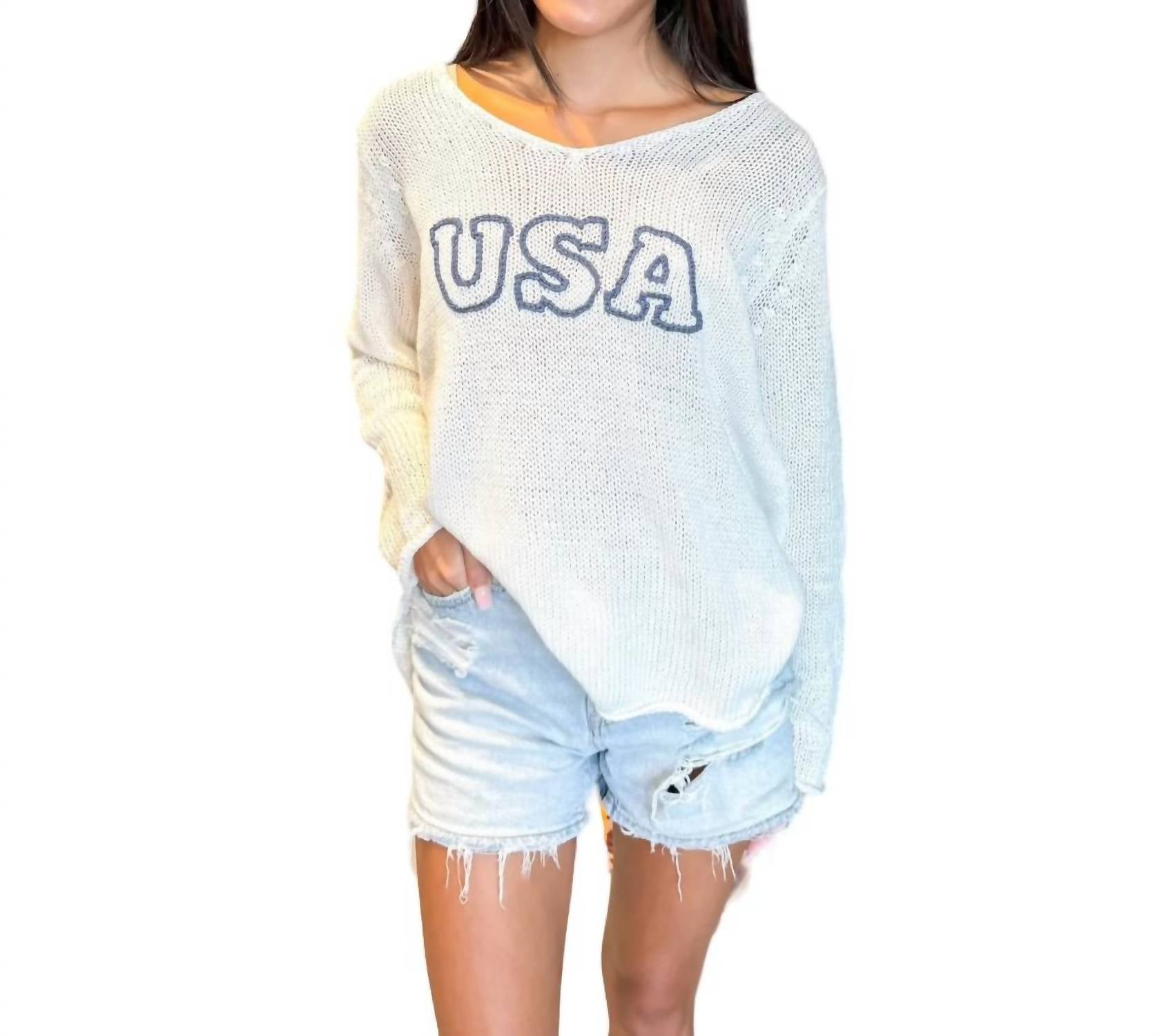 Wooden Ships - USA V Neck Sweater