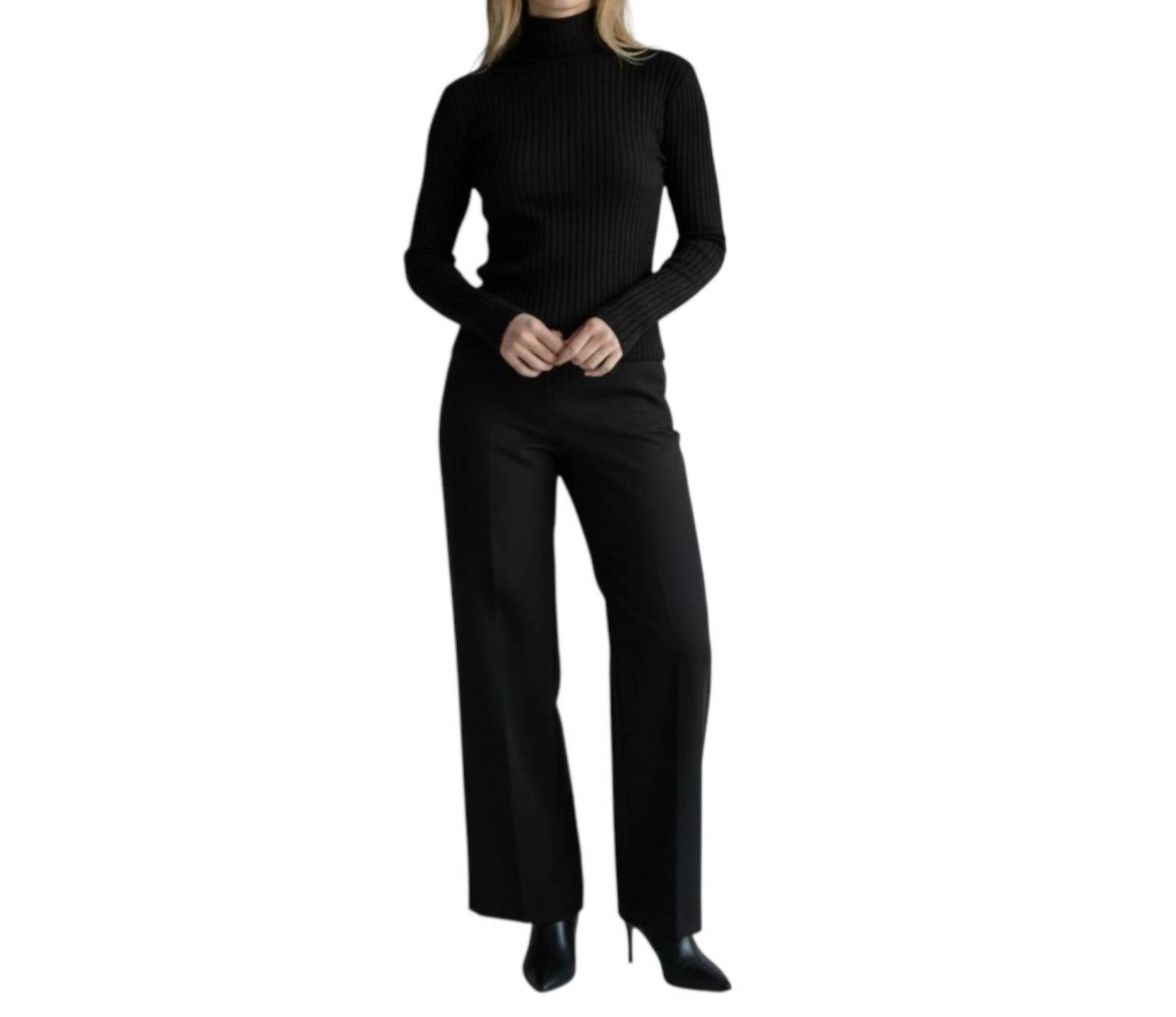 Ambar - Mock Neck Long Sleeve Cotton Rib Top