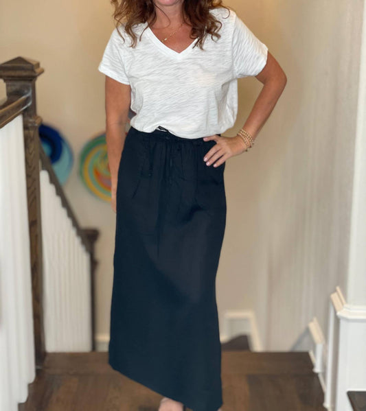 Pure Amici - Long Linen Skirt