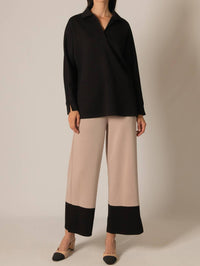 P.Cill - Modal Collared Long Sleeve Top