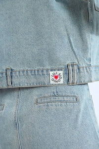 Lili Sidonio - Rhinestone Straight Cut Jean Jacket
