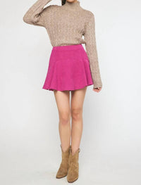 Entro - Corduroy High Waisted Tiered Mini Skirt