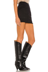 IRO Binda Jean Zipper Skirt in dark grey black - women's skirt - detail view