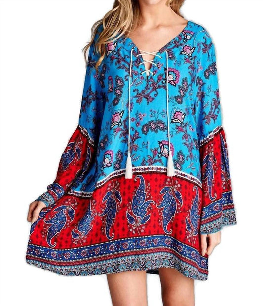 Velzera - Paisley Bell Sleeve Dress