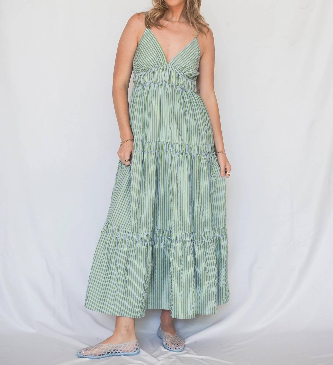 Meet Me In Santorini - Sleeveless Maxi Dress
