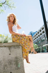 Jamie Faux Wrap Midi Skirt