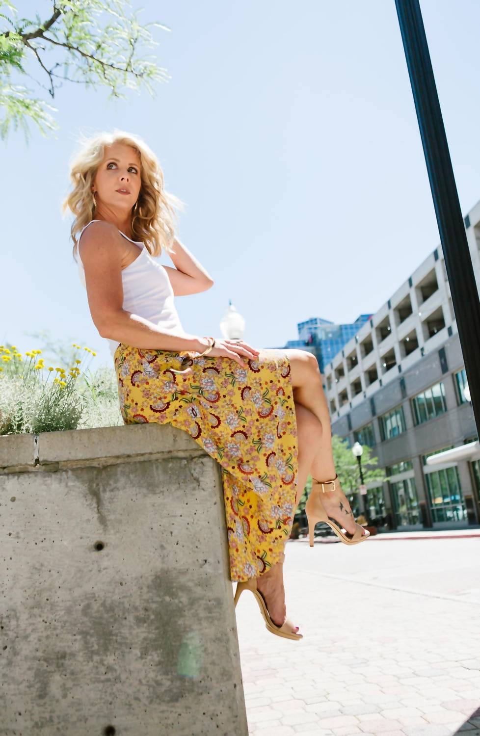 Jamie Faux Wrap Midi Skirt