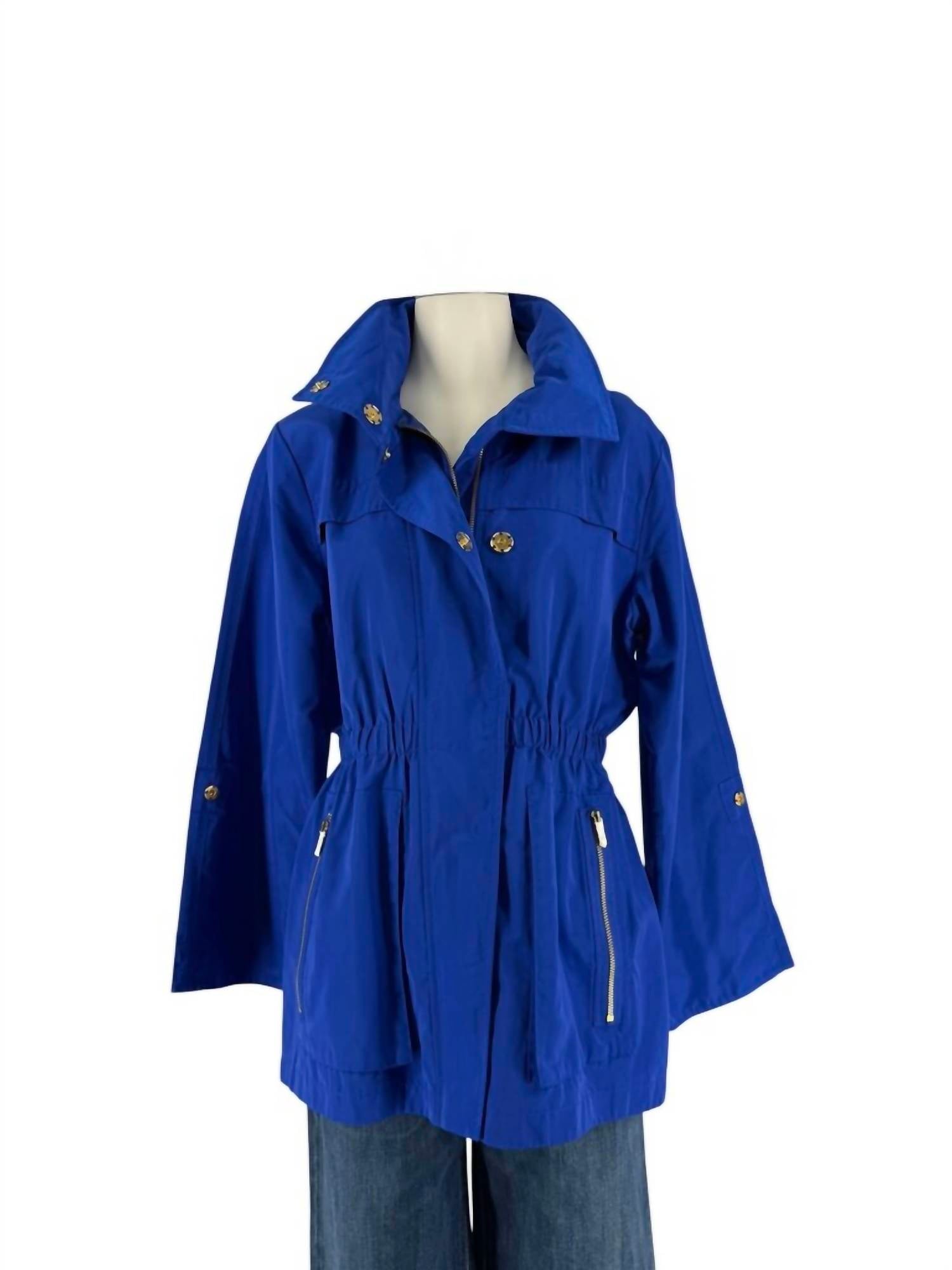 Tyler Boe Women's Newport Rain With Hood Jacket in blue - women's jacket